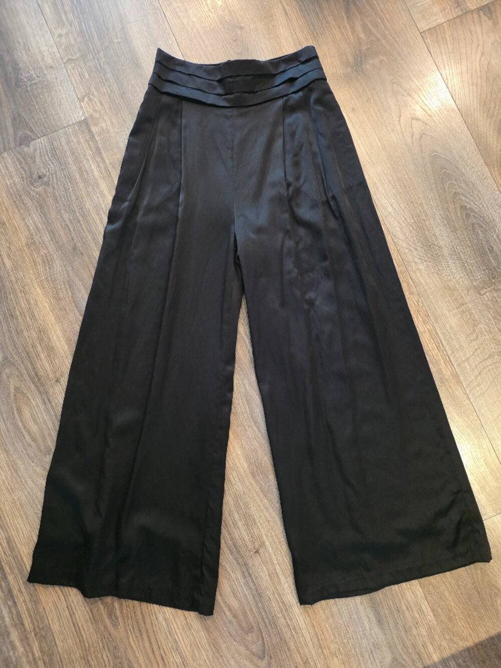NWT Aqua Blu Atelier Silk Blend Tuxedo Wide Leg Pants Trousers Size M / 6